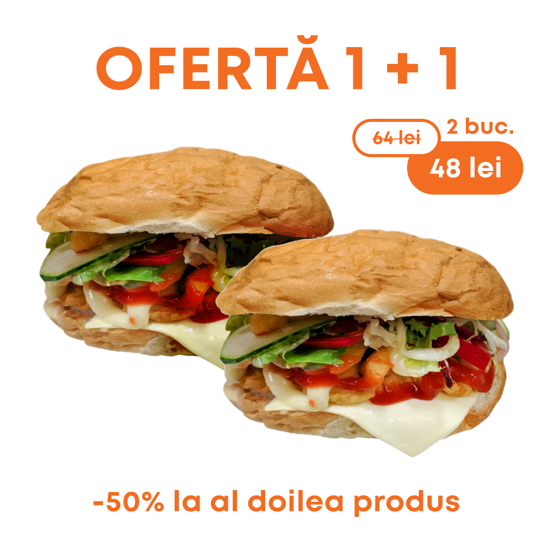 Cheeseburger Șnițel Piept Pui 1+1