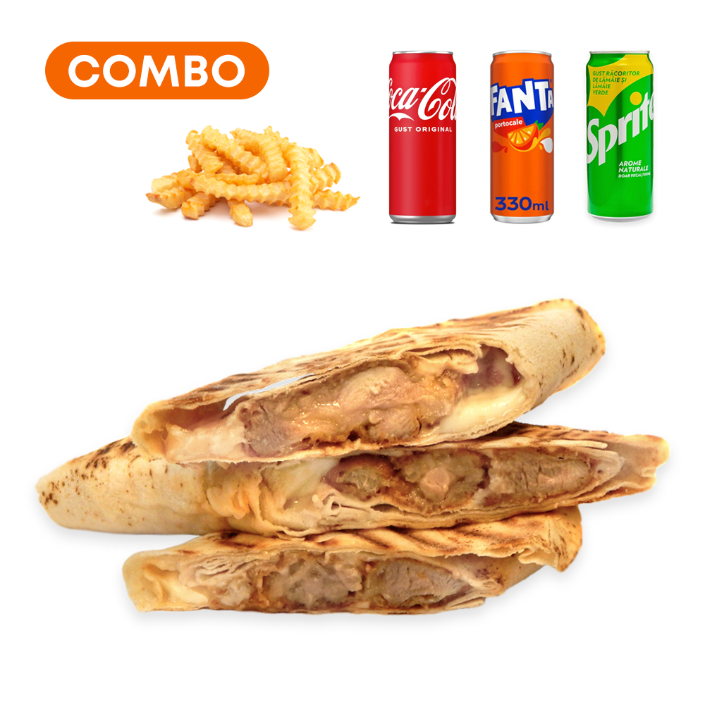 Combo Toast Rollo Karaage cu Cartofi Prăjiți + Suc / Apă