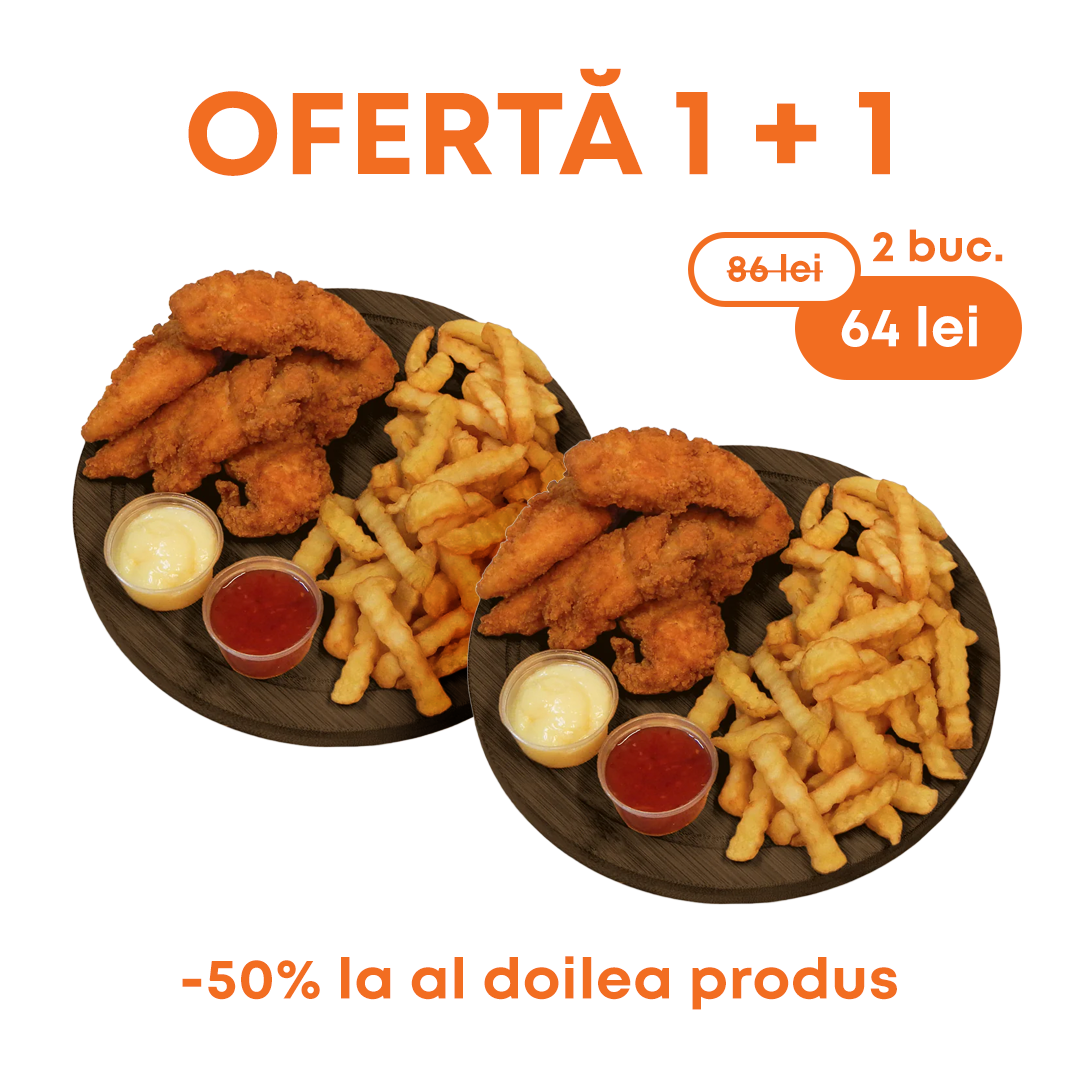 Meniu Crispy Strips Pui 1+1